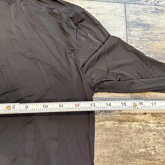 Good American Shirt Womens 2 Black Long Sleeve Mock Neck Compression Athletic UV - Picture 8 of 12